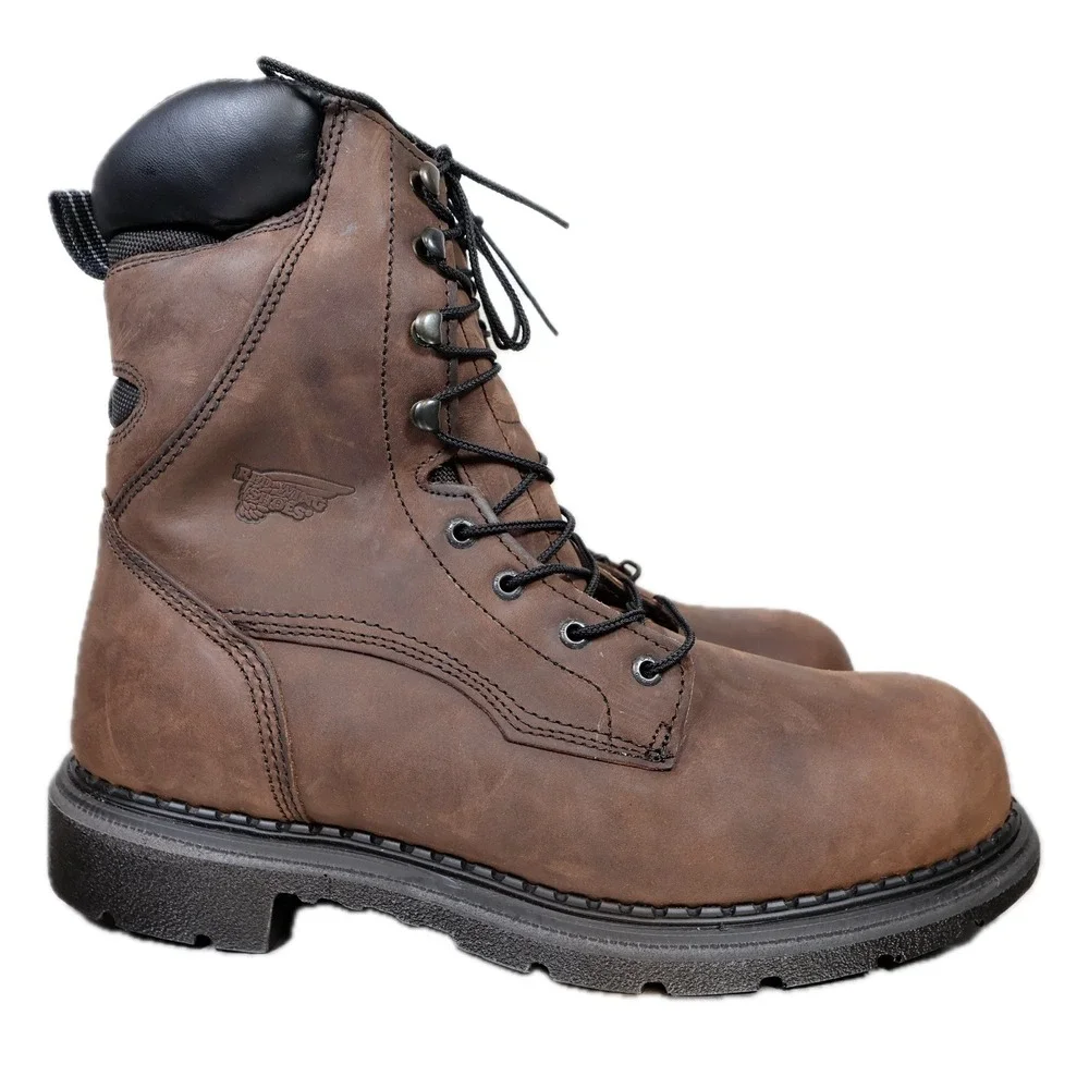 Red Wing DynaForce 1411 Work Boots Mens 13 Brown Leather Waterproof USA